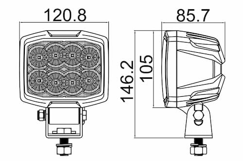 C2-3010A1W Heavy-Duty LED Work Lamp Wide Flood Beam-2700Lm