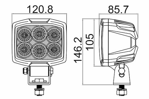 C2-3010B1W Heavy-Duty LED Work Lamp Wide Flood Beam-4100Lm