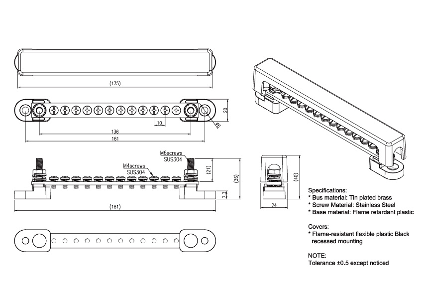 Size Diagram_R2-47-07-112 多用途端子台(12P)