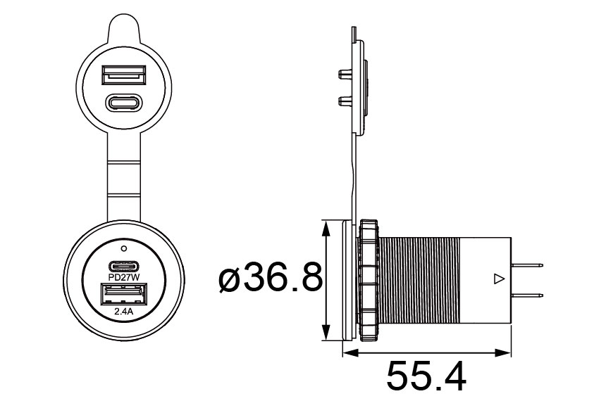 USB Size Diagram_A13-266AC27