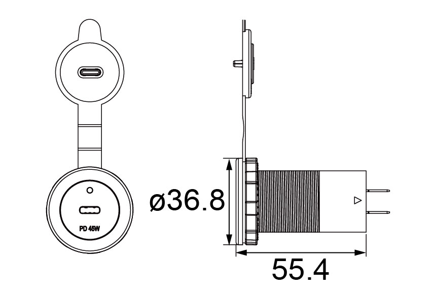 USB Size Diagram_A13-266C45