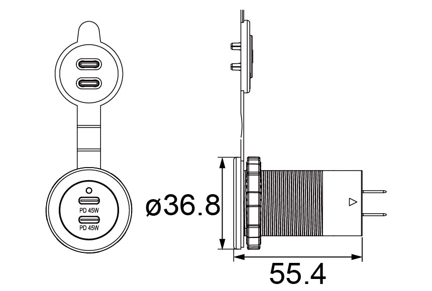 USB Size Diagram_A13-266CC90