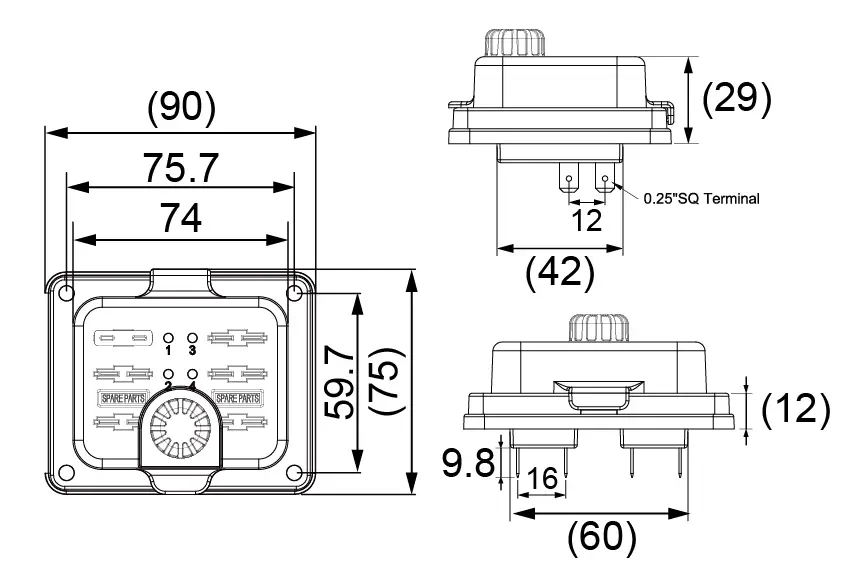 FUSE BLOCKS Size Diagram_R3-83-01-1L304 4-WAY