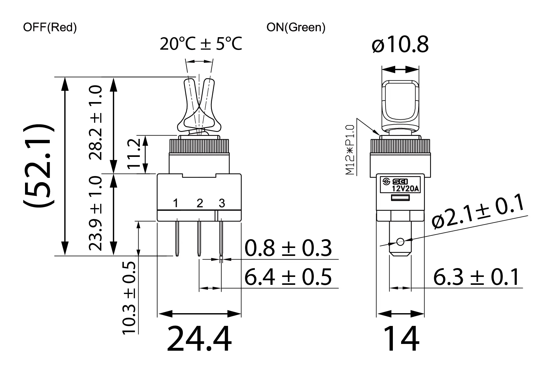 Switch Size Diagram_R13-110L4