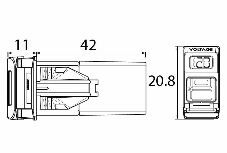 USB Size Diagram_A13-233AC